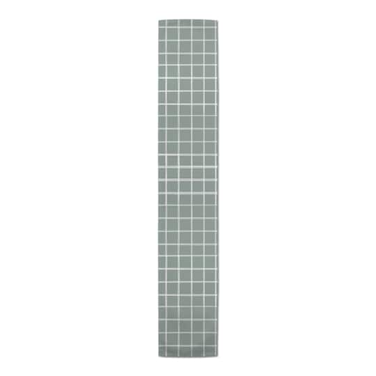72" Sage Hand Grid Poly Twill Table Runner